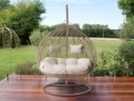 Mirjan24 Torn Hängesessel 2-Sitzer Polyrattan mit Gestell Beige – Bild 4