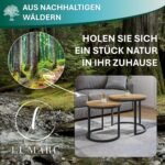 Lumarc Modena Couchtisch 2er-Set – Massiveiche & Schwarzstahl – Bild 8